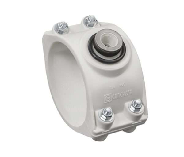 ABRAZADERA 2 CPOS. TERMOP. PP - PVC 110 X DN15 - RP 3/4" - CONCYSSA