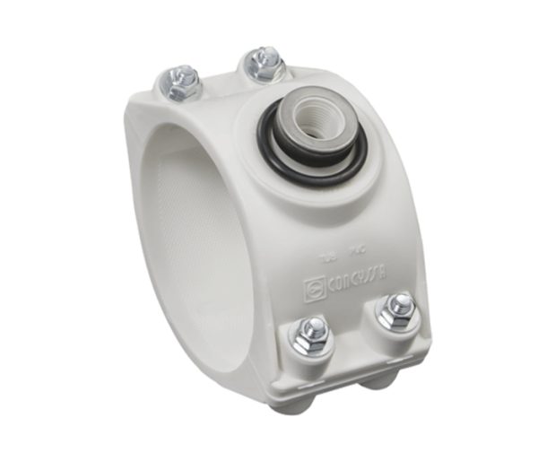ABRAZADERA 2 CPOS. TERMOP. PP - PVC 110 - 15 4P - CONCYSSA