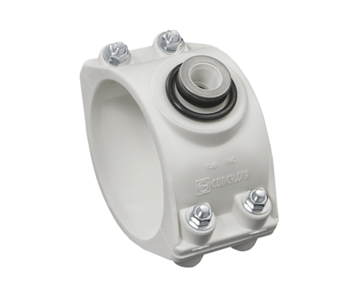 ABRAZADERA 2 CPOS. TERMOP. PP - PVC 110 - 15 4P - CONCYSSA