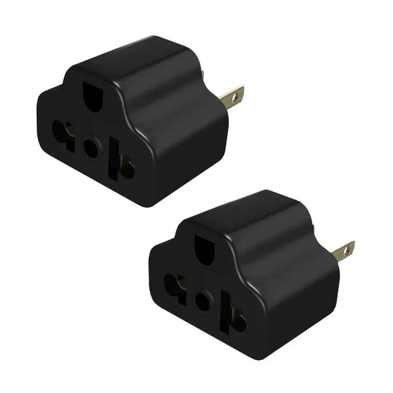 ADAPTADOR UNIVERSAL NEGRO PLANO S/CONTACTO A TIERRA - MEGALUZ