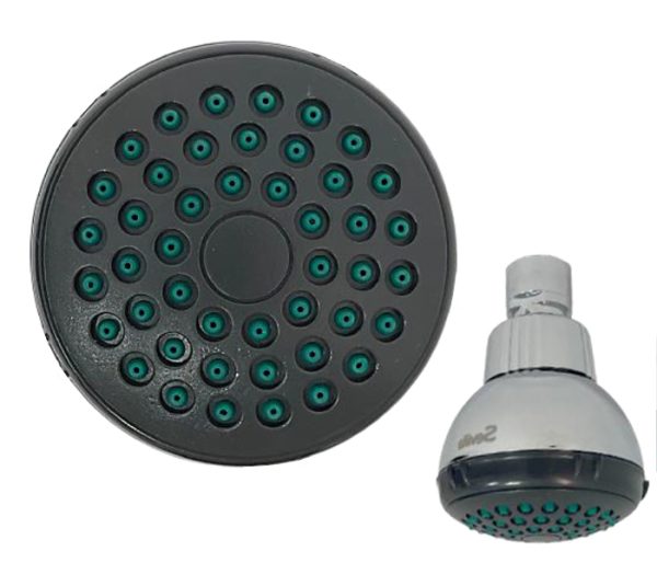 CABEZA DE DUCHA 3" + BRAZO 15CM (GRIS - VERDE) - SEVILLA
