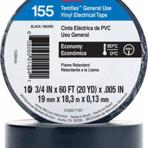 CINTA AISLANTE PEQUEÑA 155 19mm X 18.3mts X 0.13mm NEGRA - 3M