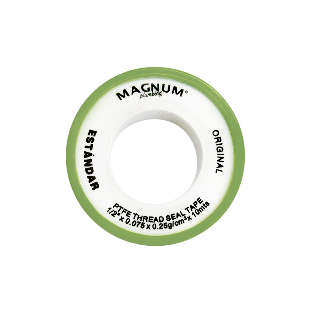 CINTA TEFLON PTFE 1/2" X 0.075 X 0.25G/CM3 X 10 MTS VERDE - MAGNUM