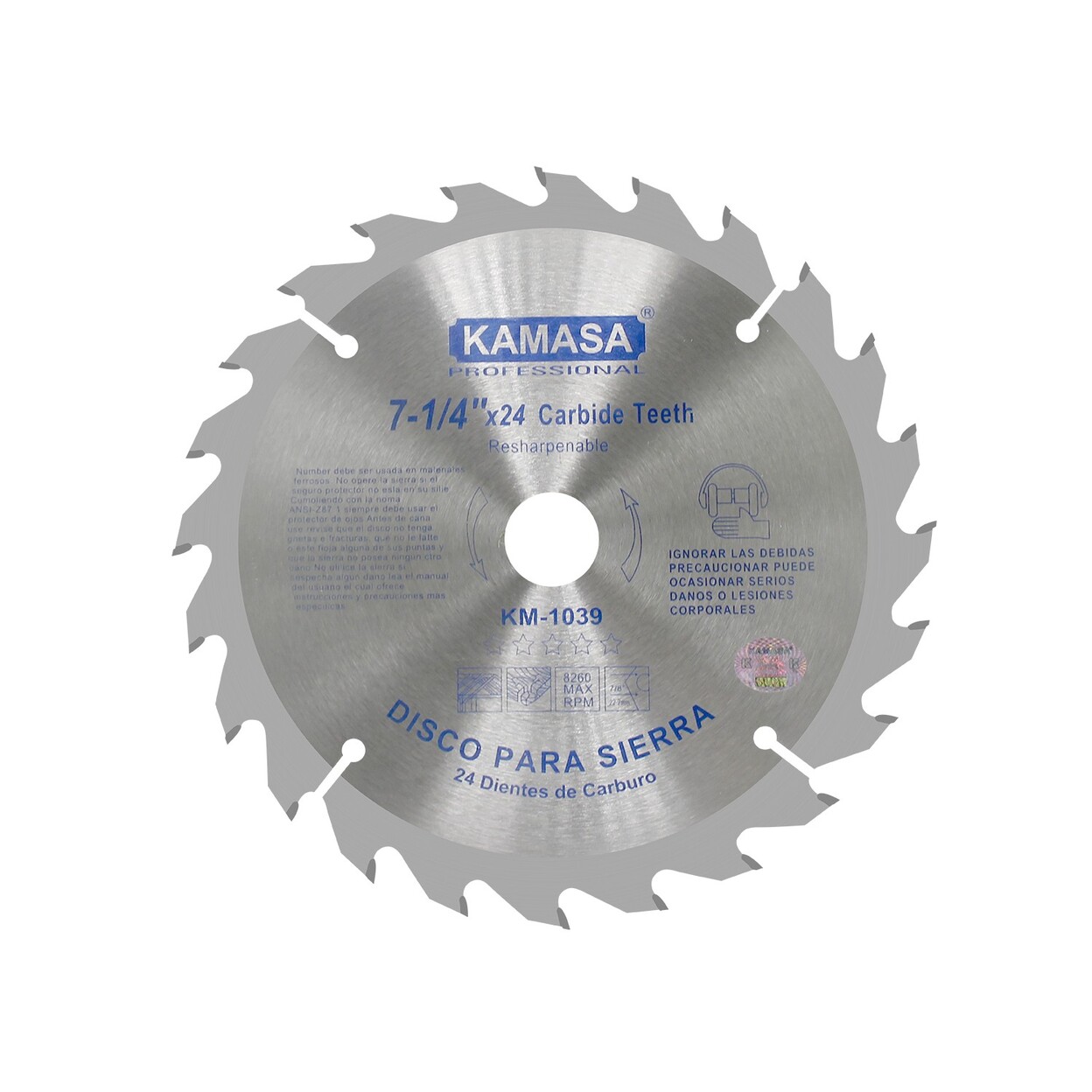 DISCO CORTE P/MADERA 7-1/4" 24 DIENTES (180MM) - KAMASA