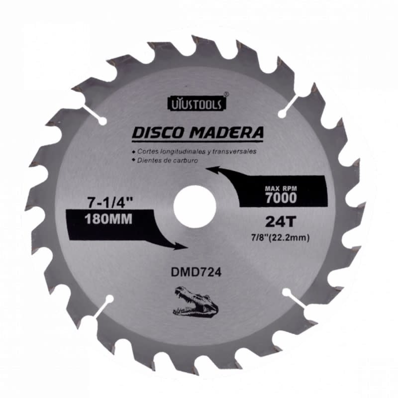 DISCO CORTE P/MADERA 7 1/4" 24 DIENTES (180MM) - UYUSTOOLS