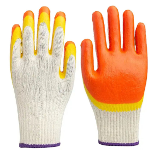 GUANTES DE LONA - PALMA DE GOMA NARANJA - ALDAIR