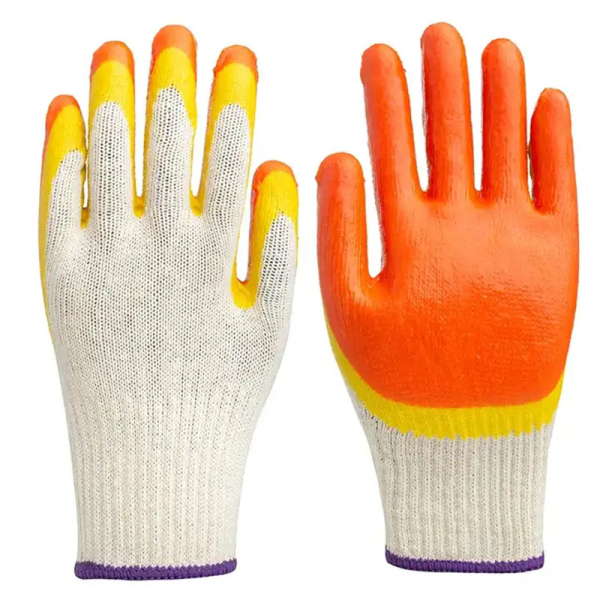 GUANTES DE LONA - PALMA DE GOMA NARANJA - ALDAIR