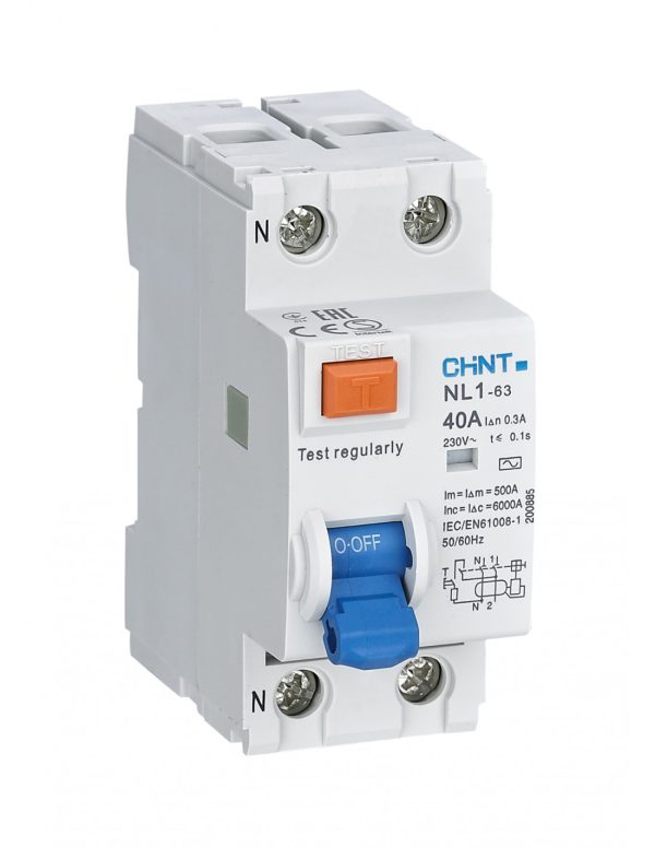 INTERRUPTOR DIFERENCIAL NL1 - 63. 2P. 30 MA. 40 A - CHINT