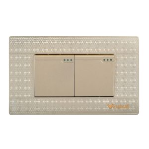 INTERRUPTOR DOBLE A6-007 (DORADO) - CUBULL