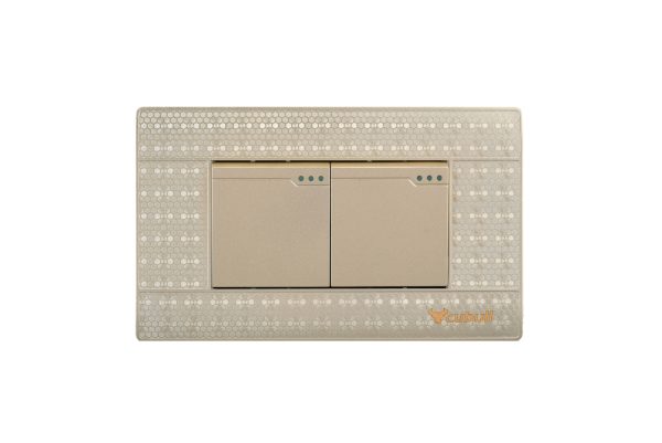 INTERRUPTOR DOBLE A6-007 (DORADO) - CUBULL
