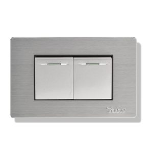 INTERRUPTOR DOBLE A5-007 (GRIS) - CUBULL