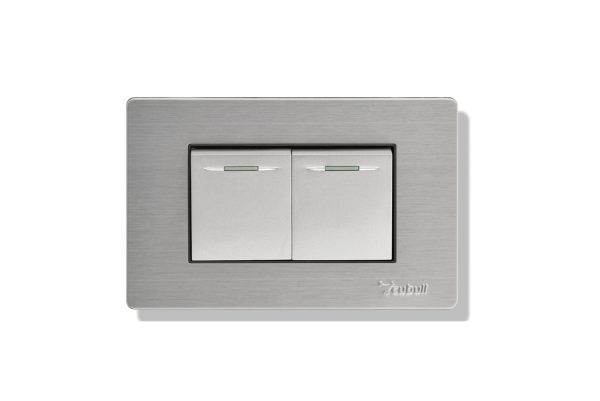 INTERRUPTOR DOBLE A5-007 (GRIS) - CUBULL