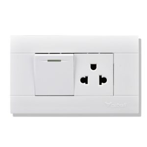 INTERRUPTOR MIXTO + 1 TOMA + TIERRA UNIVERSAL A3-027 (BLANCO) - CUBULL