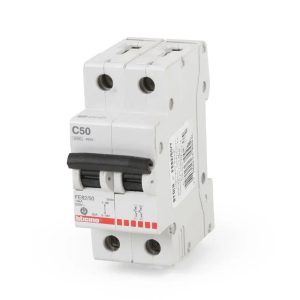 INTERRUPTOR TERMOMAGNETICO BTDIN ESTANDAR 2 X 50A CURVA C 10/6KA 220/400VAC - BTICINO