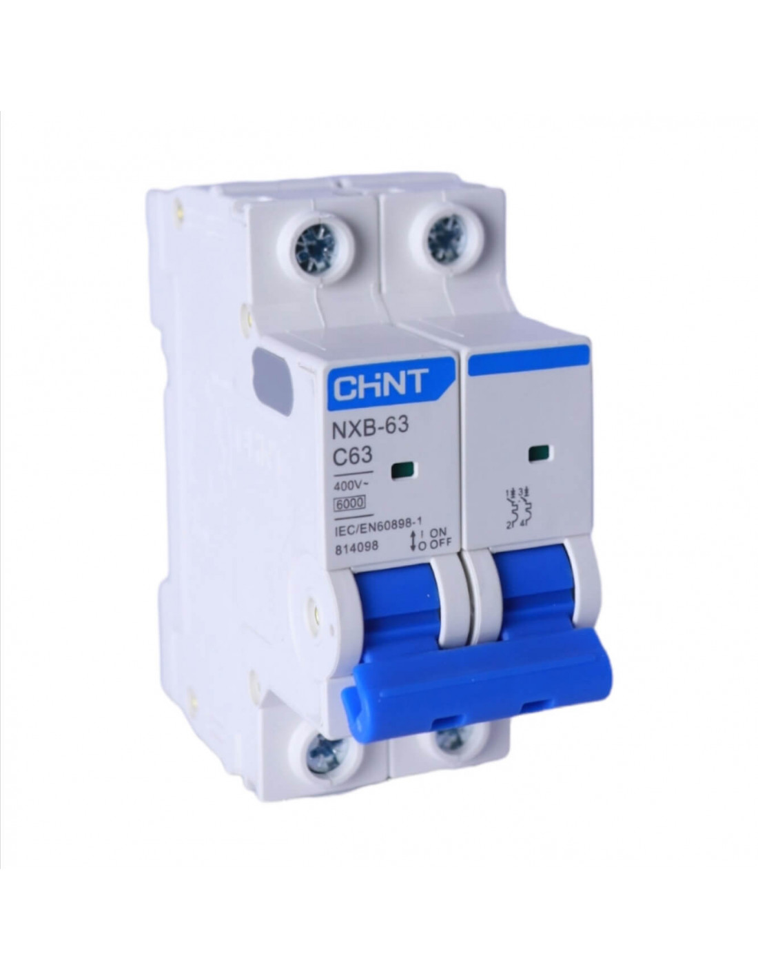 INTERRUPTOR TERMOMAGNETICO. NXB - 63 2P 10A. 6KA - CHINT