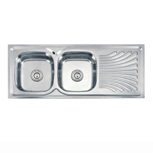 LAVATORIO DE ACERO C/ESCURRIDOR 2 POZAS (120 X 50) - R-INOX