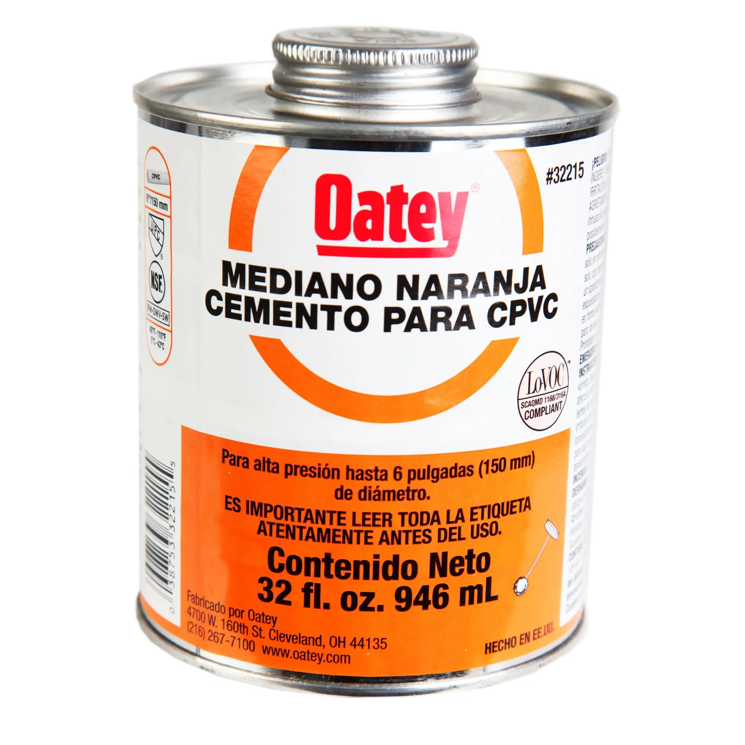 PEGAMENTO 946ML 32 OZ ( 1/4 GLN ) NARANJA - OATEY