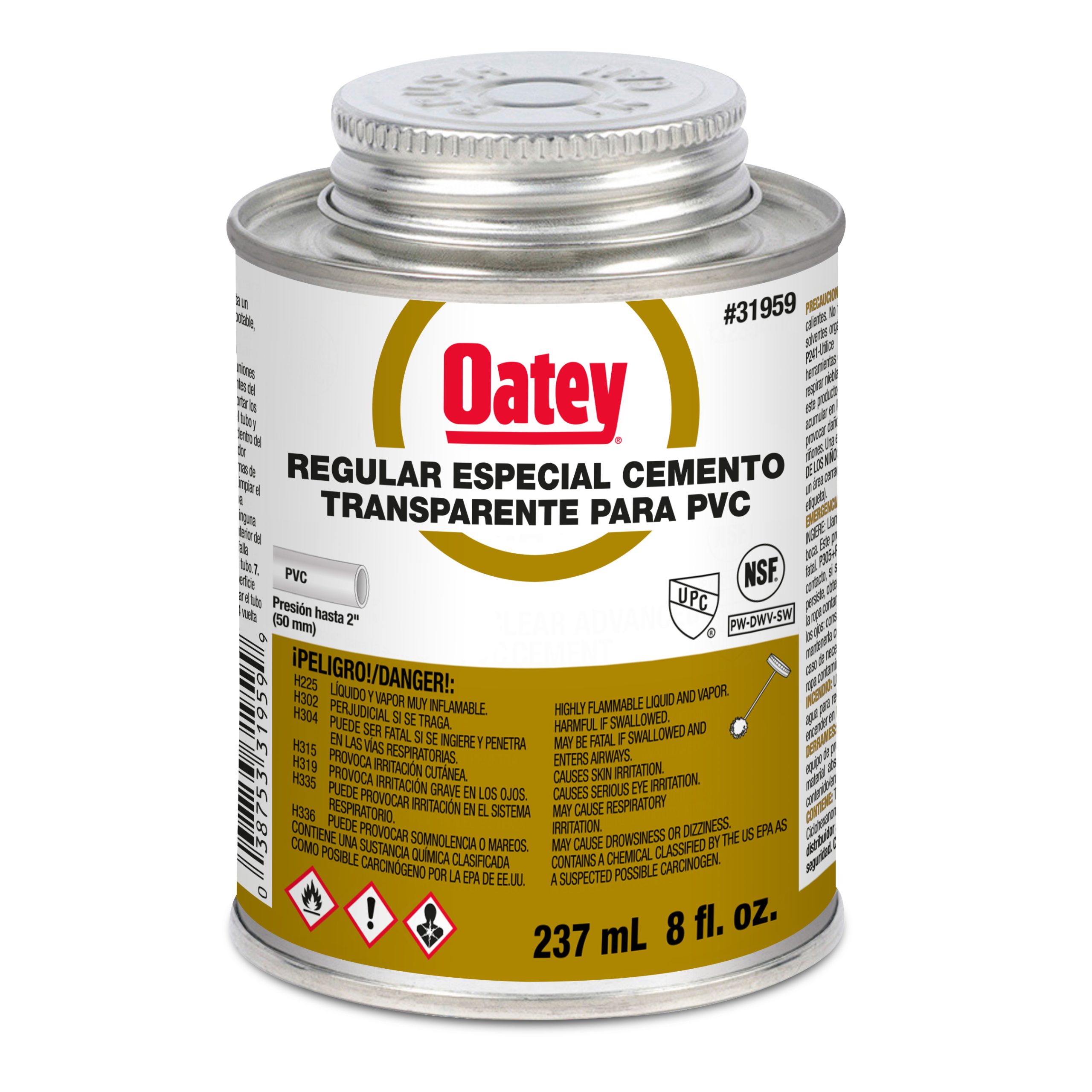 PEGAMENTO TRANSP. REGULAR 118ML 4 OZ ( 1/32 GLN) DORADO - OATEY