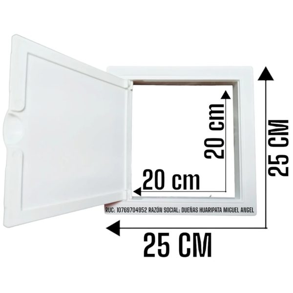 TAPA REGISTRO NICHO PVC DE 25CM X 25CM - GRICOL