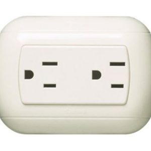 TOMACORRIENTE DOBLE 2P+T AMERICANO 15A 250V DOMINO AVANT P/EMP. MARFIL - BTICINO