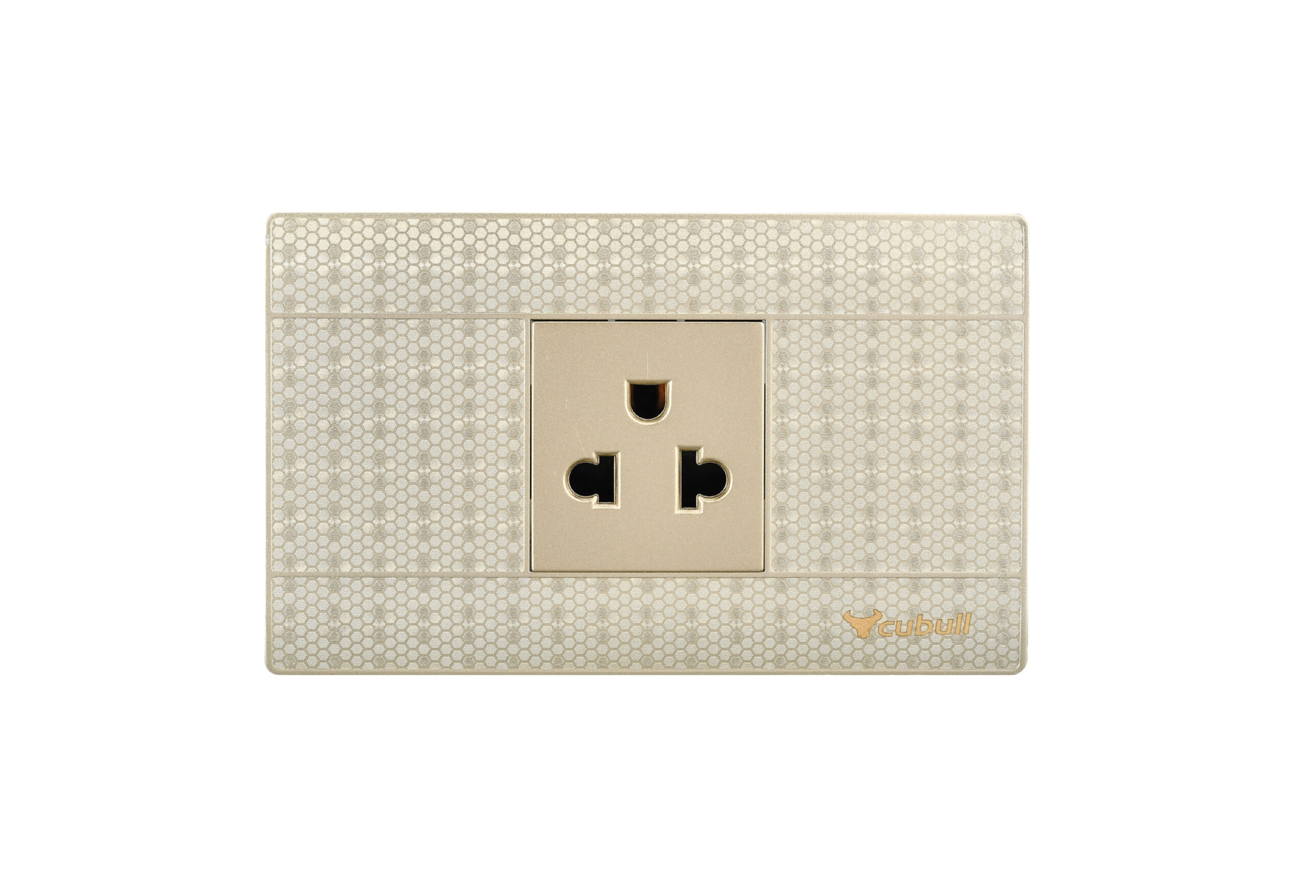 TOMACORRIENTE SIMPLE (DORADO) A6-020 - CUBULL