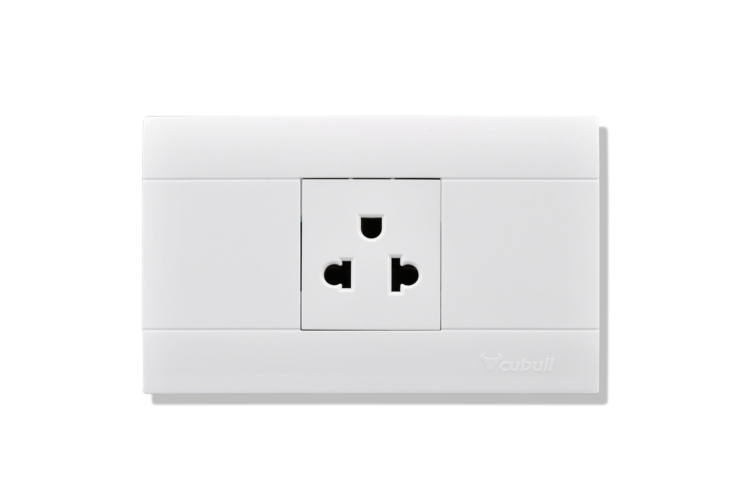 TOMACORRIENTE SIMPLE A + TIERRA UNIVERSAL A3-020 (BLANCO) - CUBULL