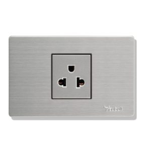 TOMACORRIENTE SIMPLE A + TIERRA UNIVERSAL A5-020 (GRIS) - CUBULL