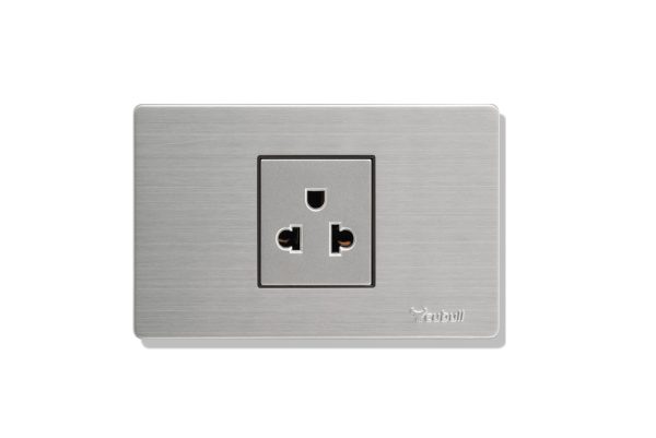 TOMACORRIENTE SIMPLE A + TIERRA UNIVERSAL A5-020 (GRIS) - CUBULL