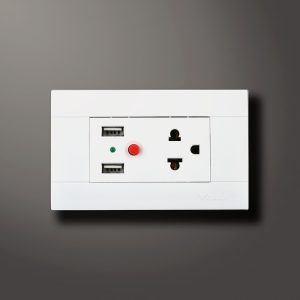 TOMACORRIENTE + TIERRA UNIVERSAL + 2 USB A3-032 (BLANCO) - CUBULL