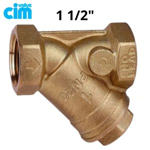 VALVULA OBLICUA CON FILTRO BRONCE (PURGA) DE 1 1/2" - CIM VALVE