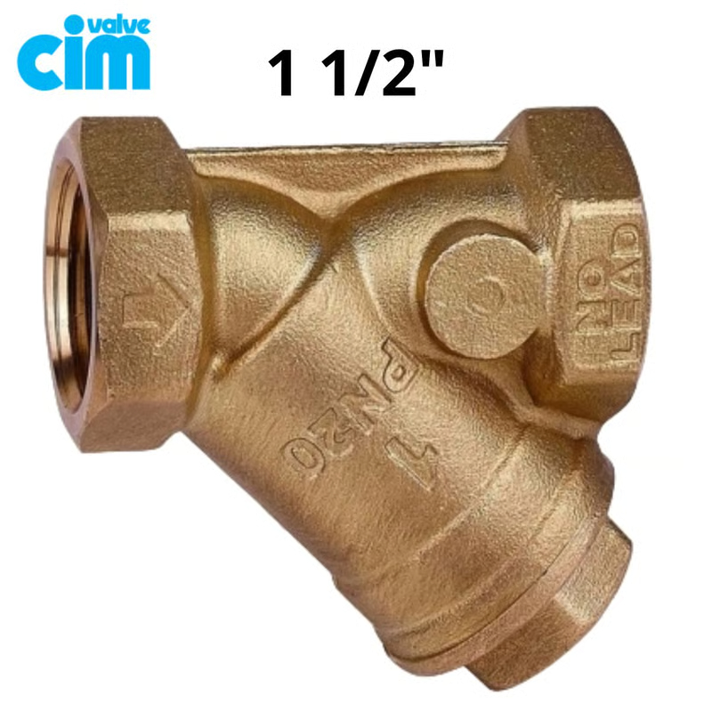 VALVULA OBLICUA CON FILTRO BRONCE (PURGA) DE 1 1/2" - CIM VALVE