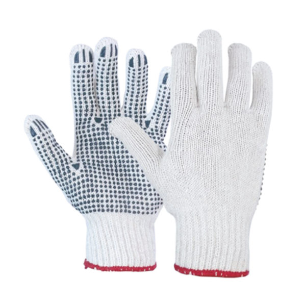 GUANTES DE HILO ALGODÓN PUNTOS DE PVC - NACIONAL
